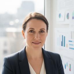 Portrait of Nadia Ikhsan reviewing charts beside a bright office window in London